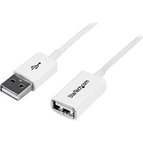 Startechcom USBEXTPAA1MW câble prolongation USB blanc 1 mètre