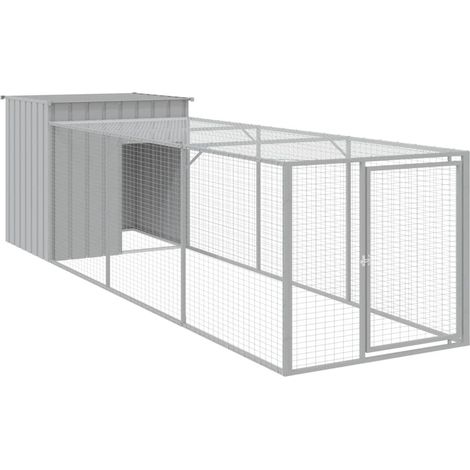 Maison Exclusive - Pollaio Area Corsa Grigio Chiaro 110x405x110 cm Acciaio Zincato