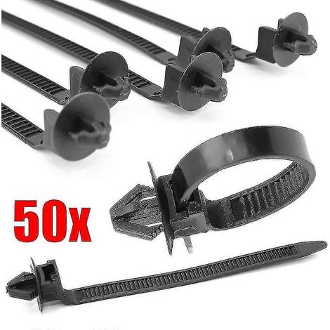 50 attaches de câble de voiture, clips de fixation en nylon, colliers de serrage à pression - yujia-yujia (1/5)