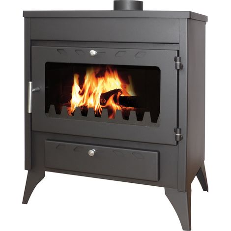 Poêle à bois 13,2 kW – Capacité de chauffage jusqu’à 297 m³ – Rendement 77,4% – Dimensions H.89 x l.68 x P.44 cm – Classe énergétique A – Biomasa On (1/3)
