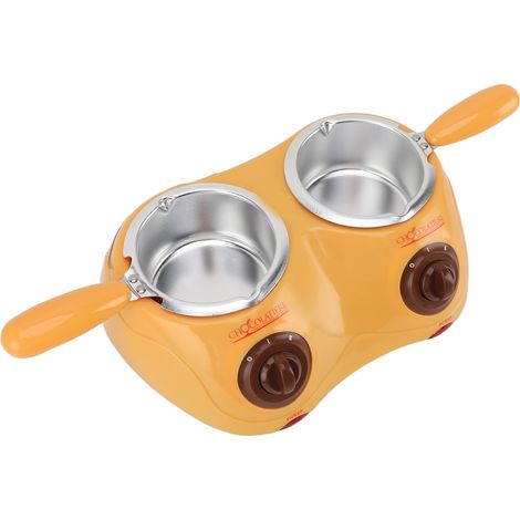 Fondeuse à chocolat électrique double bac inoxydable pour fondues fromage et bonbons (1/5)