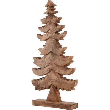 Natural Large Christmas Tree - Wood - L6 x W16 x H50 cm - Brown