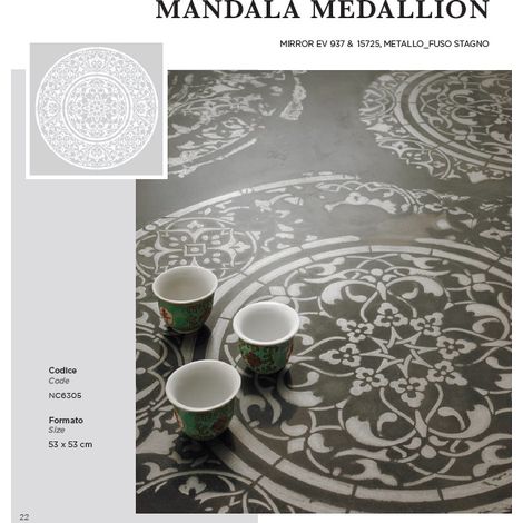 Stencil novacolor mandala medallion 53x53 cm decorativo su carta speciale