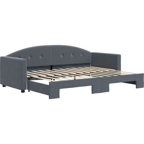 Maison Exclusive - Divano Letto con Letto Estraibile Grigio Scuro 80x200cm Velluto
