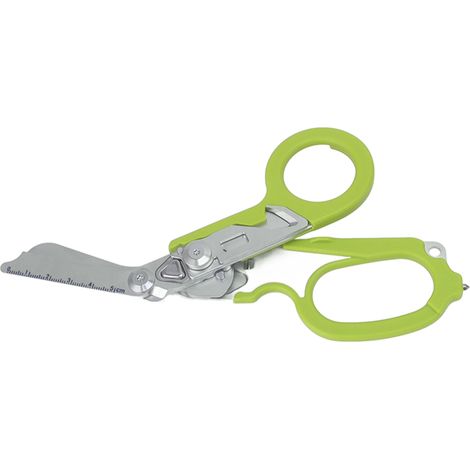 Ciseaux d'urgence en acier inoxydable, ciseaux pliants multifonctionnels, pinces de camping, outil de secours, verts (1/5)