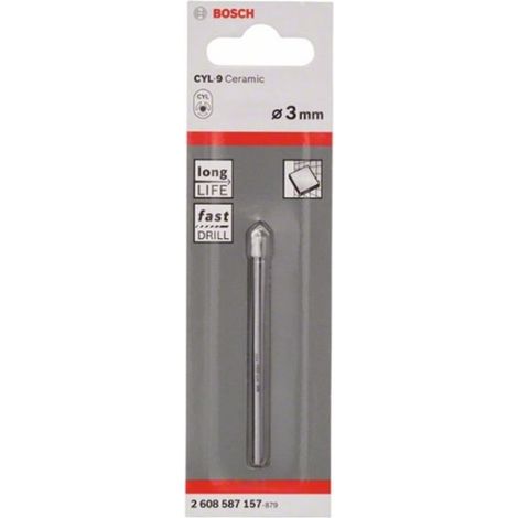 Bosch CYL-9 Softceramic broca para azulejos 3 mm blanco 70 mm