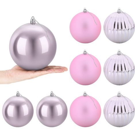 Christmas Ball Set XL 9 pcs Pink Ø 15 cm Plastic vidaXL (1/5)