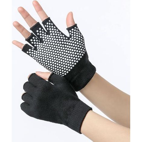 par de guantes antideslizantes sin dedos para yoga, guantes deportivos, guantes de entrenamiento (1/2)