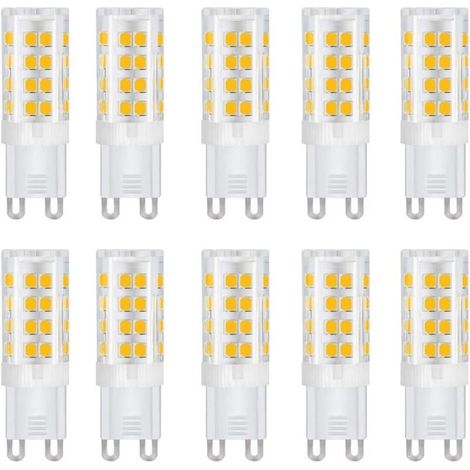 G9 LED-Lampen, Keramikfuß, 5W (entspricht 50W Halogenlampen), 500Lm, Warmweiß 3000k, G9-Sockel, G9-Lampen für die Hausbeleuchtung, 10er-Pack (1/5)