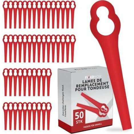 Lot de 50 lames de rechange en plastique pour débroussailleuses Einhell – compatibles modèles GE, GC, BG, RG (1/5)