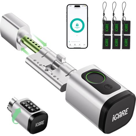 Serrure Connectée,Serrure Biométrique de 60 à 90 mm,Cylindre à Code (1/5)