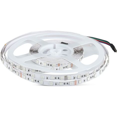 Striscia LED V-TAC SMD5050 RGB 5m 24V 9W/m IP20 1000lm (1/5)