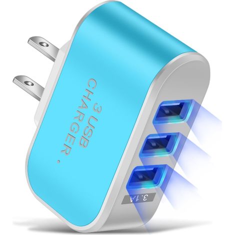 Adaptateur Secteur USB - Chargeur Mural 3 Ports 5 V 3,1 A - Prise US - Pour Voyage et Maison - 1 Pièce (1/5)