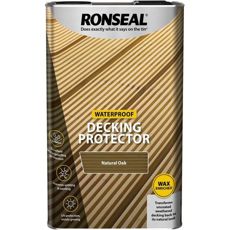 Ronseal Decking Protector - Waterproofs / Sun / Rain - Natural - 5 Litre (1/3)