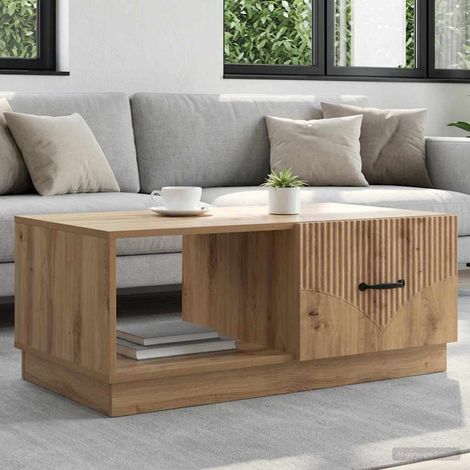 vidaXL Tavolino da salotto Rovere Artigianale 90 x 50 x 37 cm (1/5)