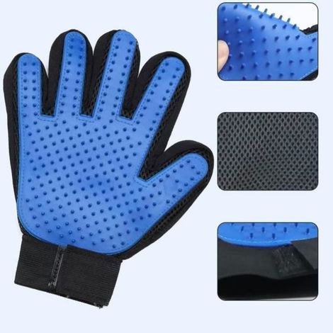 Gants de toilettage pour chiens et chats pour le brossage,le massage,le bain et la restauration des poils pour tous les types poils (1/4)
