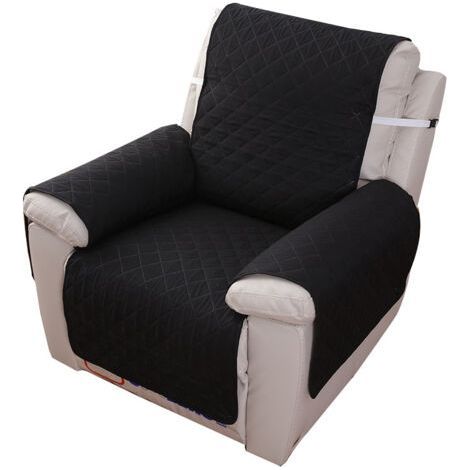 1-Sitzer-Sesselbezug, wasserdichter Schonbezug für Liegesofas im Schlafzimmer (Schwarz) (1/5)