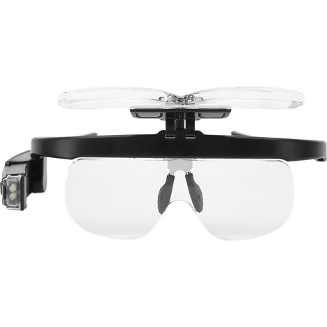 Loupe frontale rechargeable avec lumière LED, 2 lentilles détachables, fixation mains libres sur la tête (1/5)