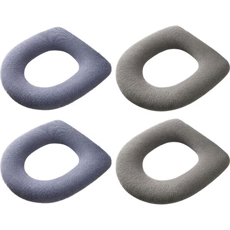 Kit de 4 pièces - Coussin de siège de toilette épais, doux et chaud avec poignée chauffante (1/4)