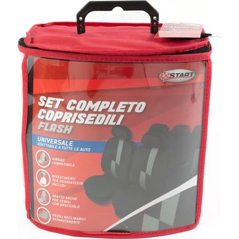 Set Completo Coprisedili Flash Universale  nero-grigio