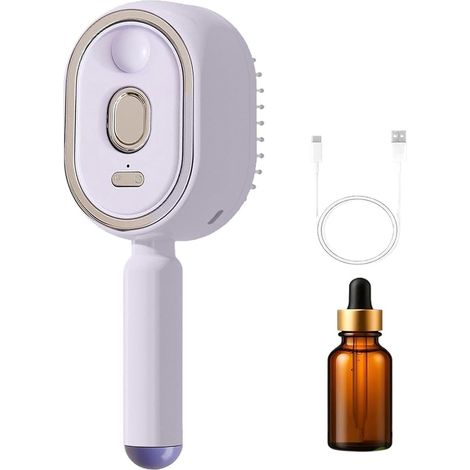 Brosse Lissante Vapeur - Peigne Démêlant Rechargeable Avec Huile - Pour Cheveux Bouclés Et Épais - Kit Complet 1 Pièce (1/5)