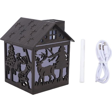 Air Diffuser Humidifier Colorful Ultrasonic Quiet USB Home Decor Xmas Pattern for Bedroom Office Yoga Dark Wood Grain