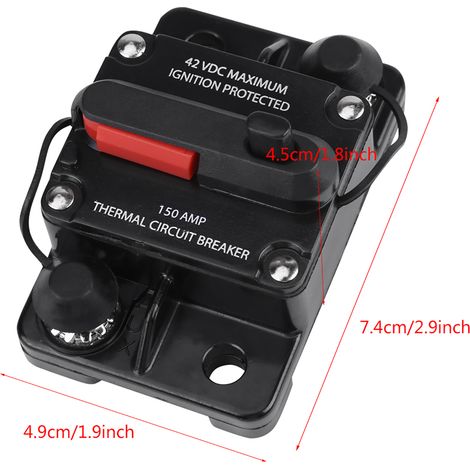 Coupe-circuit automatique réarmable 150A pour autoradio voiture 12V-42V, protection circuit audio embarqué (1/5)