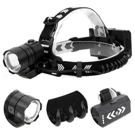 Lampe frontale à forte luminosité XHP90 Lampe frontale étanche avec chargement USB pour le camping et la pêche,DUBUNS