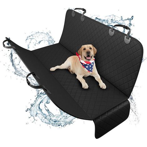 Housses de Siège d'auto pour Chien, Housse Protection de Siège d'arrière Chien en Voiture , Housse Banquette Imperméable pour Voitures t, 147 cm, Noir