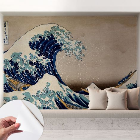 Selbstklebende Tapete - Wanddekoration Wohnzimmer - Tapete Schlafzimmer Dramatische Welle 208x146 cm (1/5)