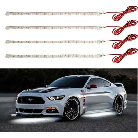 4Pcs Bande LED Voiture 24 Pouces 72SMD Blanc 12V (1/5)