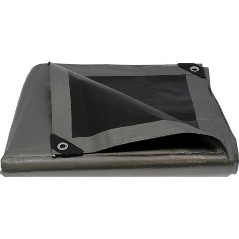 Gt Garden – Bâche de protection pour bois gris 260 g/m² – Dimensions 2 x 6 mètres – Oeillets métalliques tous les 100 cm – Imperméable et imputrescible