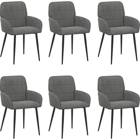 Sillas de comedor 6 uds. Terciopelo Gris oscuro 57 x 50 x 85 cm vidaXL (1/5)