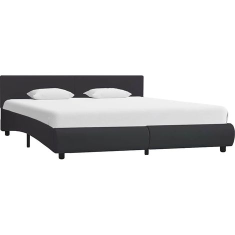 Cadre de lit avec LED sans matelas noir 160x200 cm