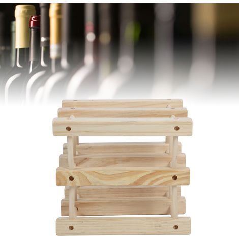 Casier à vin en bois à monter soi-même, élégant présentoir à vin de style européen, comprenant un meuble à vin pour six bouteilles. (1/5)