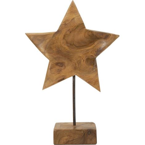 Objet Déco en Teck "Étoile" 42cm Naturel (1/5)