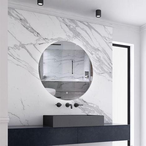 Biubiubath 700mm Round Bathroom LED Mirror with Lights Smart Touch Sensor Switch