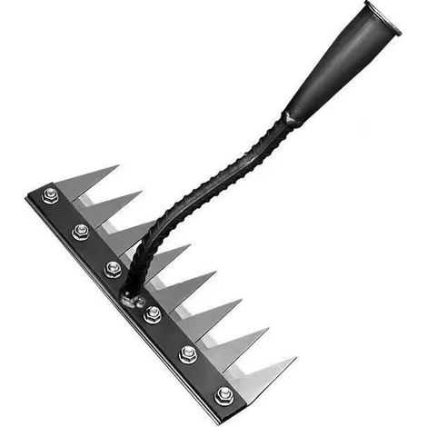 Rateau Jardin, Râteau De Désherbage avec des Gants, Rateau De Jardin en Acier Au Carbone,Outils De Râteau à Main, Outil Jardinage pour Désherbage Ameublissement du Sol Semis (8 Dents) (1/2)