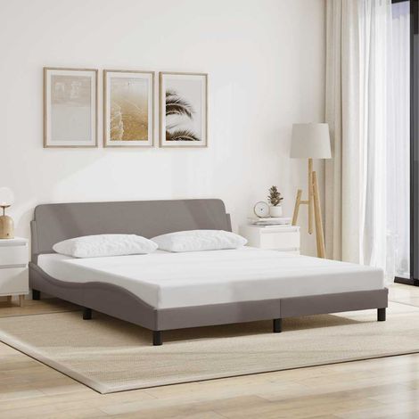 Bettgestell "Dover" Taupe 180x200 cm Stoff