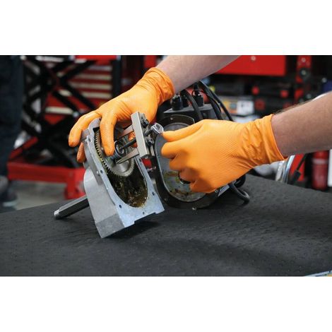 Gants jetables nitrile orange T9 - Boîte de 100 pcs - STILKER - 65102  T9