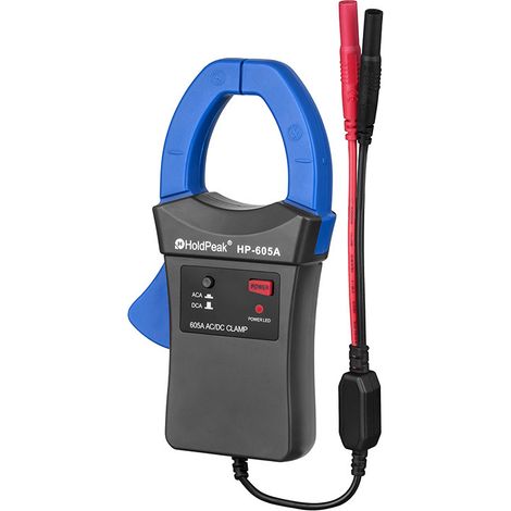 HP-605A 600A DC/AC-Stromzangenadapter mit Prüfspitzen, LED-Stromanzeige, Batterie enthalten.