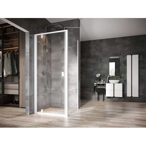 Ravak Nexty - Paroi fixe 90 cm, blanc mat/verre transparent 94O70E00Z1 (1/3)