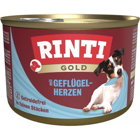 Rinti  Gold  Cibo umido per cani - lattina da 185 g - Cuori di pollo 185 g
