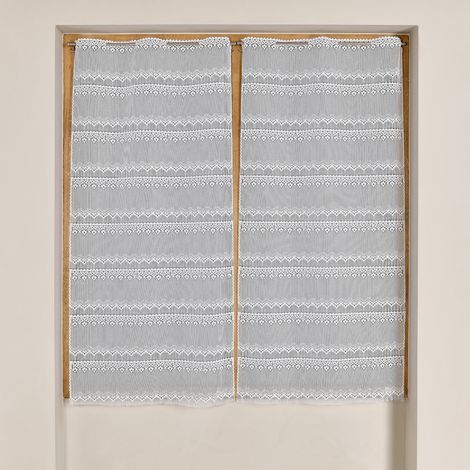 Modulable en maille à motif dentelle Blanc 90x220 cm