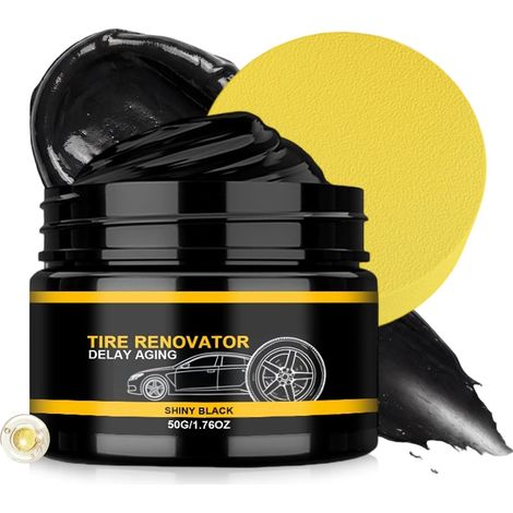 Lustrant Pneus 75 g Pâte Nettoyante Et Rénovatrice Longue Durée Avec Éponge Rénovateur de Revêtement et Plastiques de Pneu pour réparer les rayures nettoyage détails et puissant pour roue extéri (1/5)