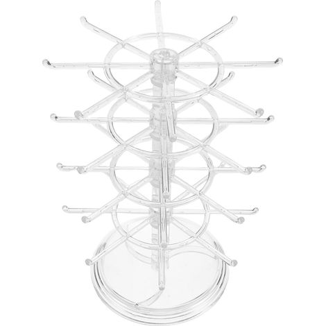 Présentoir à Bijoux Rotatif Transparent 4 Couches, Organisateur de Boucles D'oreilles et Bracelets, Rangement Compact pour Colliers et Petits Accessoires, pour Bureau et Chambre, (1/5)