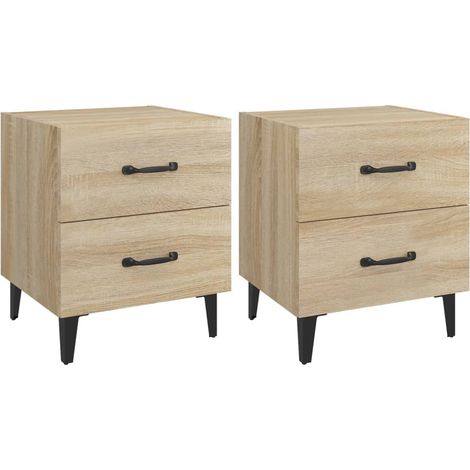 Maison Exclusive - Nachttische 2 Stk. Sonoma-Eiche 40x35x47,5 cm