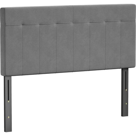Cabecero de terciopelo ajustable con patas de metal, 140 cm, gris (1/5)