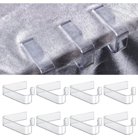 8pcs Pince à Nappe Plastique Transparente, Porte-Nappe pour Table d'Épaisseur 2-3,5cm - Noël, Fête, Mariage d'Intérieur et d'Extérieur (1/5)