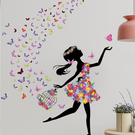 Autocollants muraux papillons pour chambre de fille, déco entrée et salon, stickers muraux décoratifs pour fond de mur, autocollants de décoration pour maison (1/5)